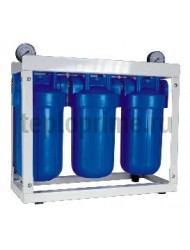 Магистральные картриджные фильтры Aquafilter серии Big Blue комплект 3-х корпусов ВВ10" на стеллаже