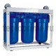 Магистральные картриджные фильтры Aquafilter серии Big Blue комплект 3-х корпусов ВВ10" на стеллаже