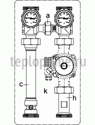 Regumat S-180 система обвязки котла с насосом Grundfos "ALPHA+" 25-40, Ду25